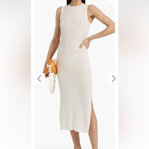 ONIA Ribbed linen-blend midi dress Size M